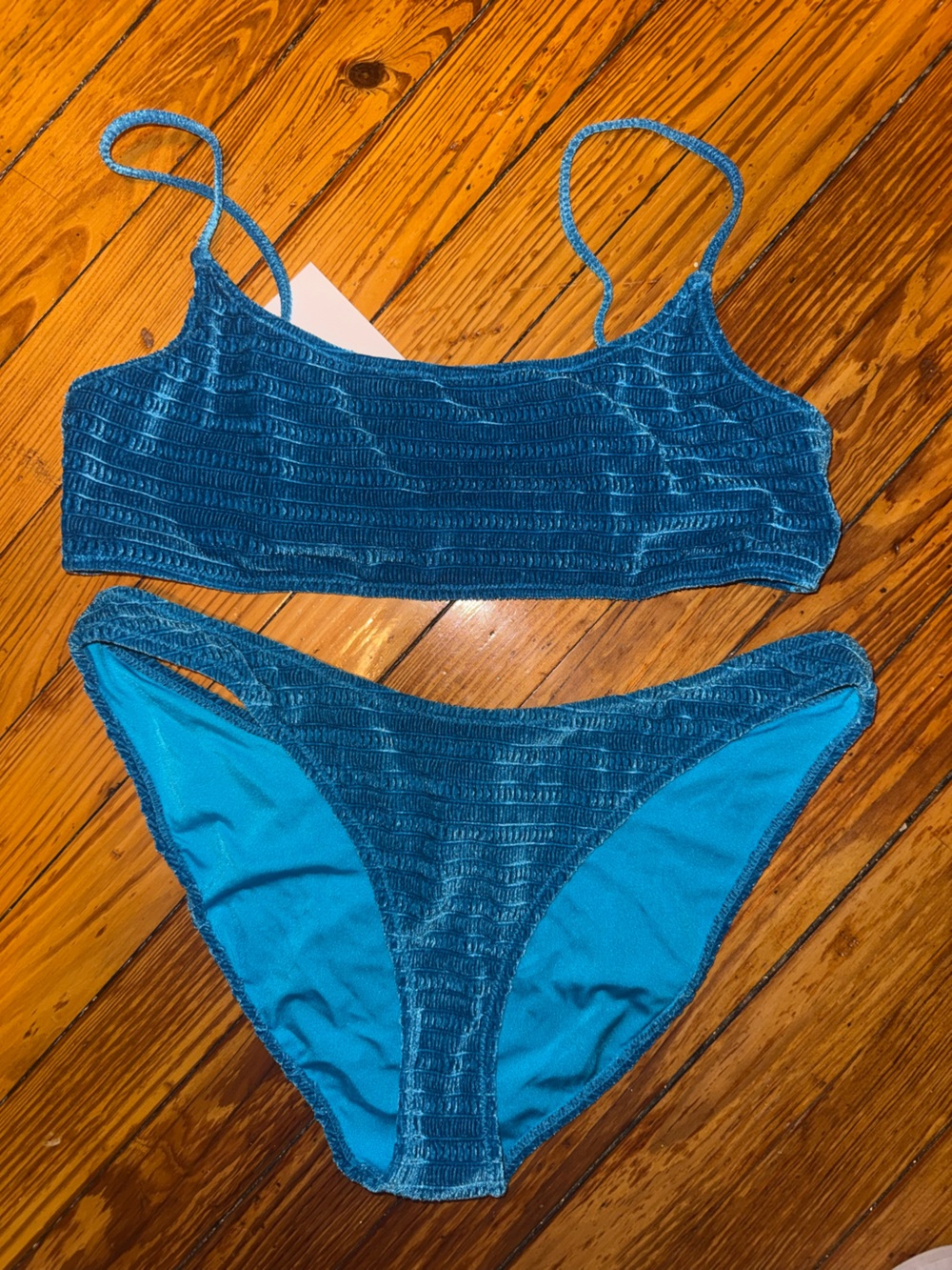 triangl swimwear Teal Velvet-Look Bikini Set